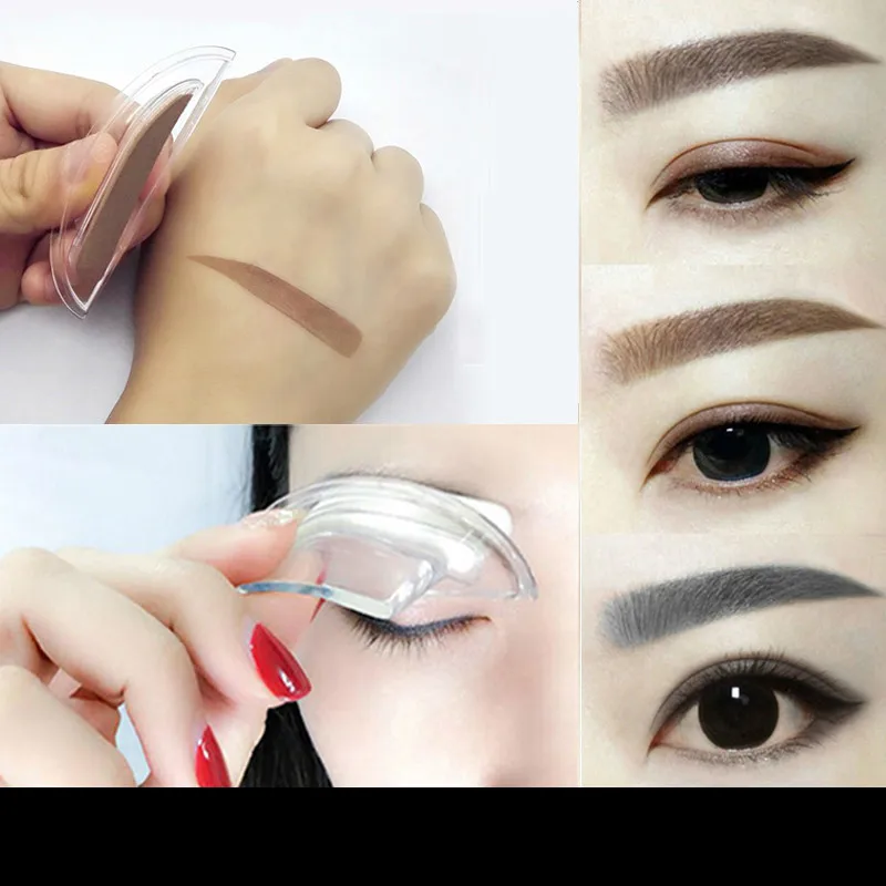 1 пара профессиональный трафарет для бровей с ручкой 3 формы шаблон Ленивый