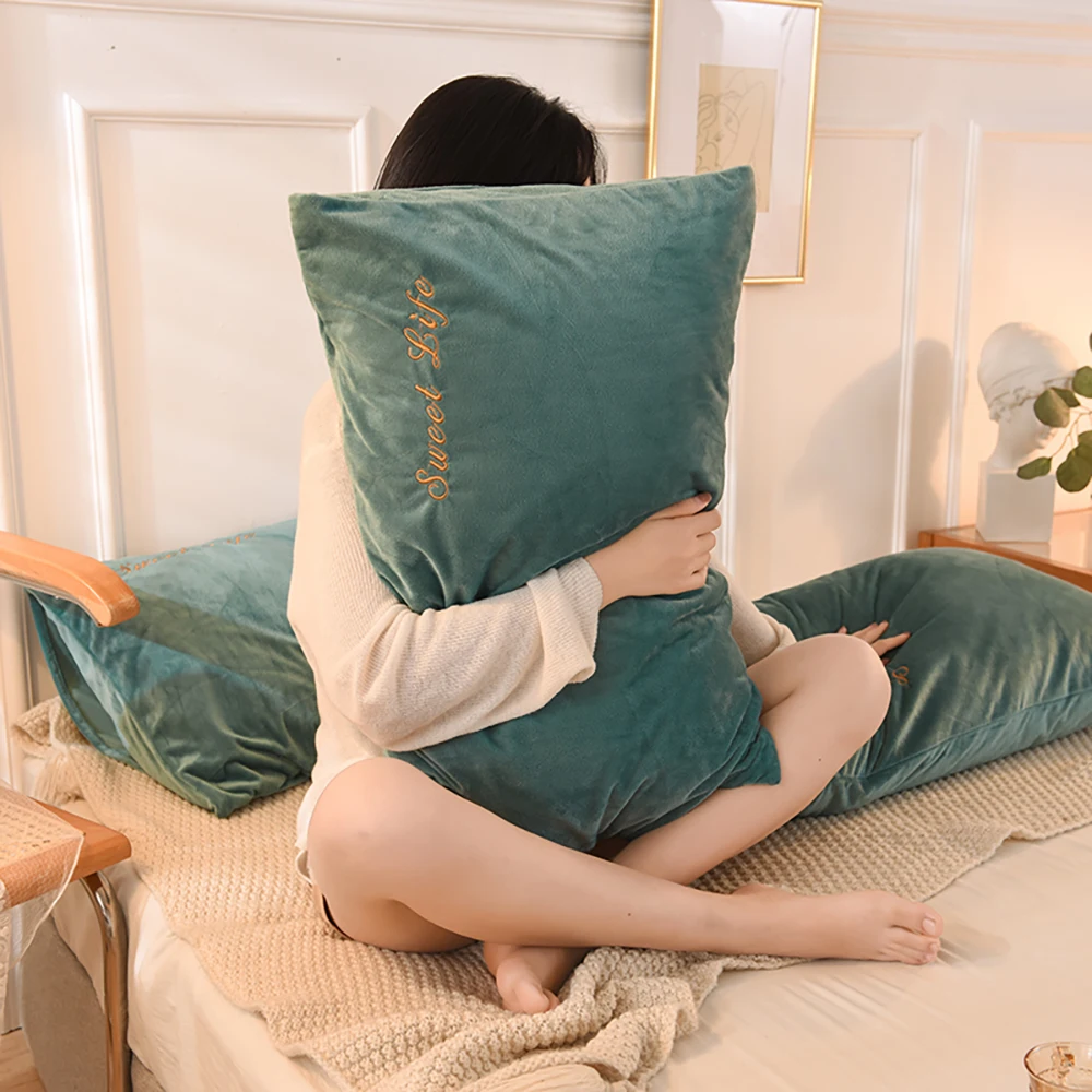 

2 Pieces Flannel Pure Color Pillowcases 48*74 Cm(19*29 In) Pillow Cover Sleep Soft Top Quality Pillowcases