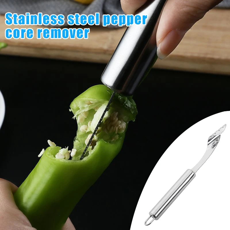

Pepper Corer Stainless Steel Fruit Pear Corers Seed Remover Fruit Vegetable Corer Slicer Peeler Kitchen Gadgets Tools