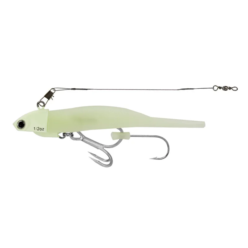 

Fishing Lure Glow Jig Head Fish Soft Bait Treble Hook Needle Tail Jigs Luminous Fish Artificial Lures
