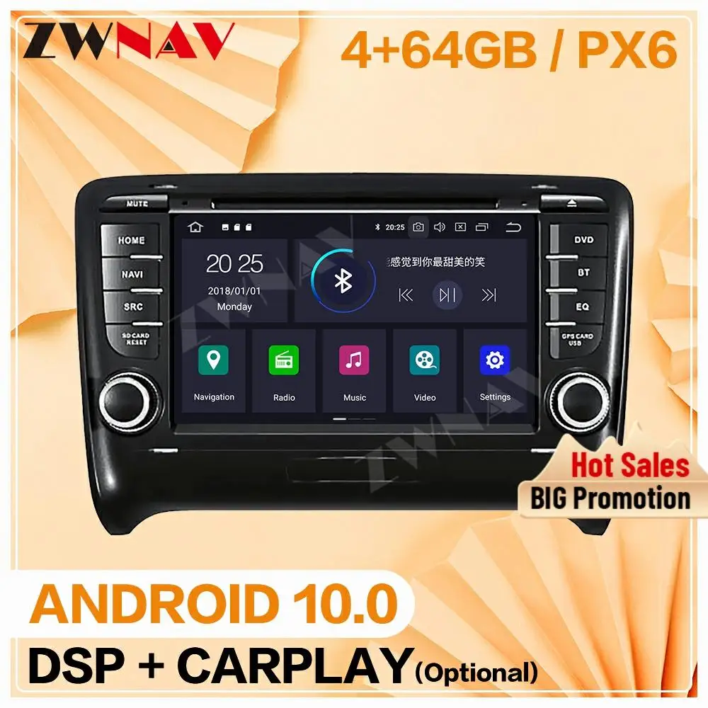 

2 din 2006-2010 2011 2012 2013 2014 для Audi TT Android 10 экран DVD плеер Видео Аудио Радио GPS навигации головное устройство DVD Авто Радио стерео