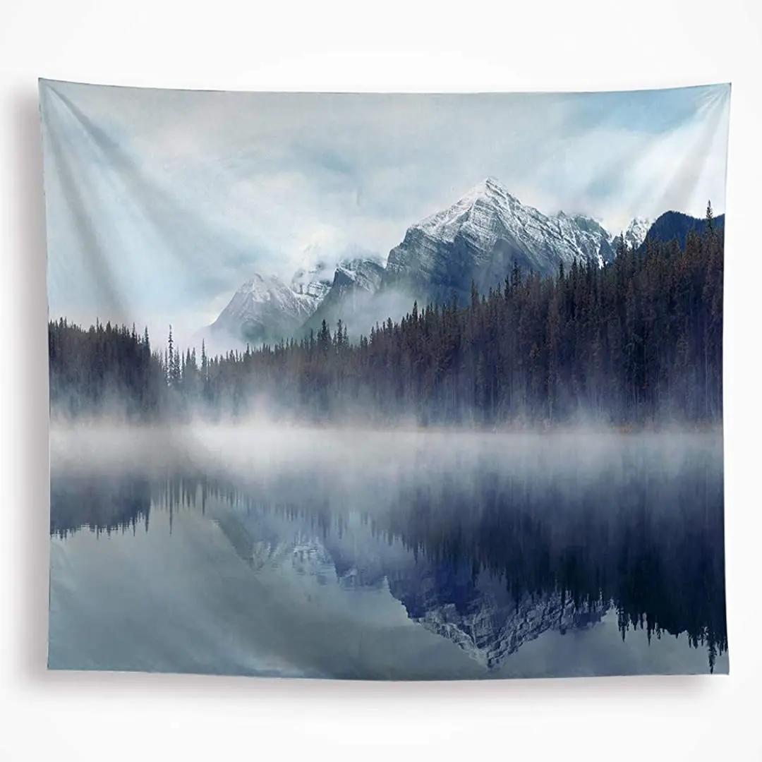 

Туманная Гора природная фотосессия настенный ЛЕС ДЕРЕВЬЯ тень в морском озере ткань настенный Декор художественный Декор