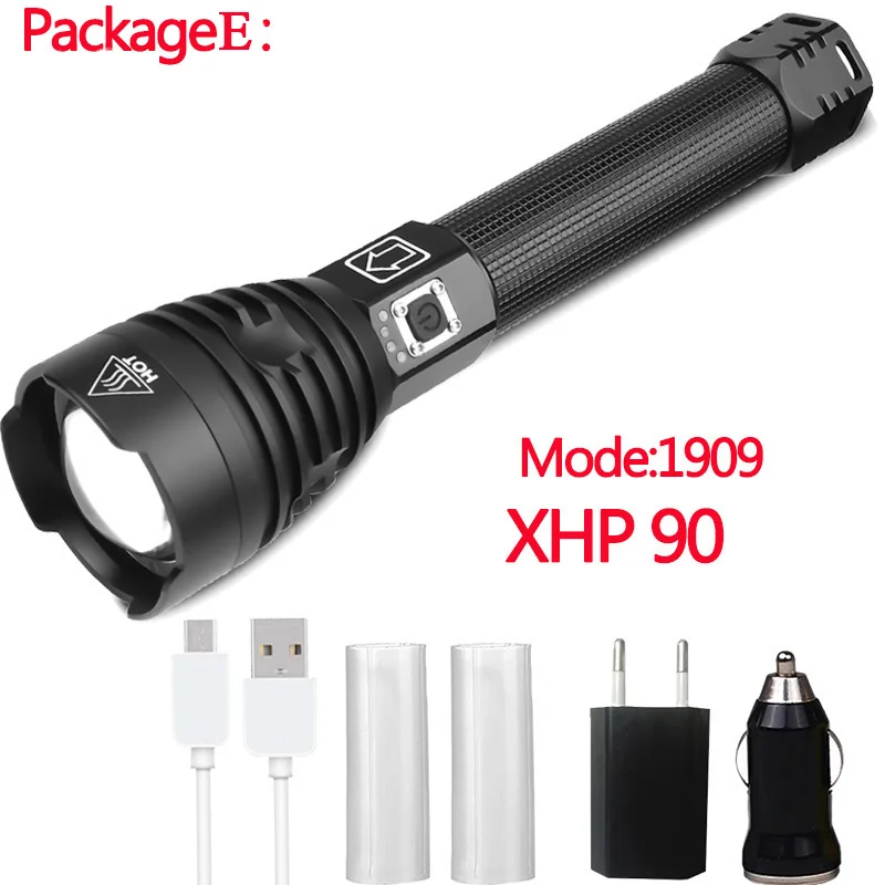 Litwod Z90 XHP90 XHP50 мощный светодиодный светильник-вспышка, мощный фонарь, тактический светильник-вспышка для охотничьего кемпинга 26650/18650 с батареей - Испускаемый цвет: Package E