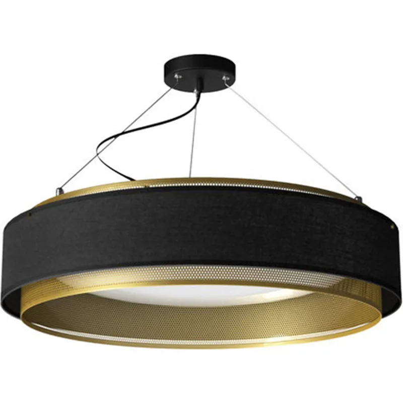 

Industrial Style Fabric Copper Pendant Lights Creative Net Circle Dining Table Light Bedroom Restaurant Studio Light Fixtures
