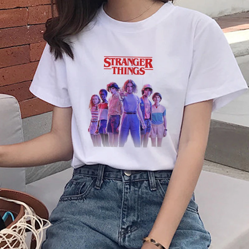 Новая футболка Stranger Things Harajuku Ullzang женская с перевернутыми ногами Eleven Funny 90s Graphic
