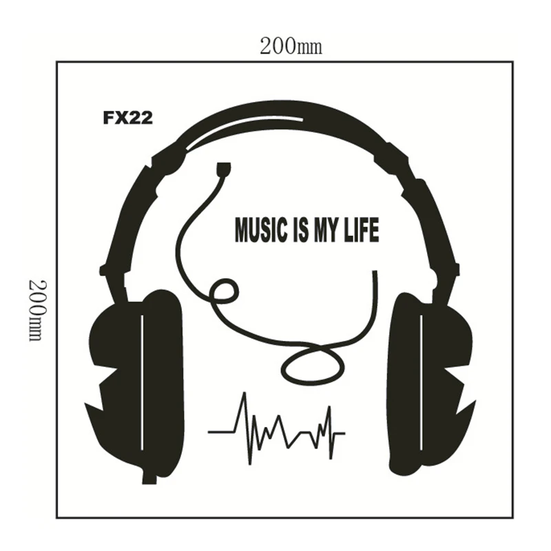 

Music Headphones Wall/Switch Sticker vinyl living room for home decoration art decals Removable Switch Stickers