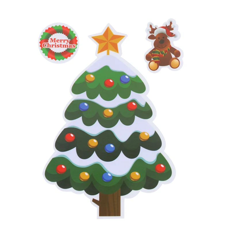 Рождественские украшения для дома, рождественская елка,, украшения, Navidad Noel, Рождественское украшение, новогодний, подарок, Kerst decoratie - Цвет: 1pcs Stickers C