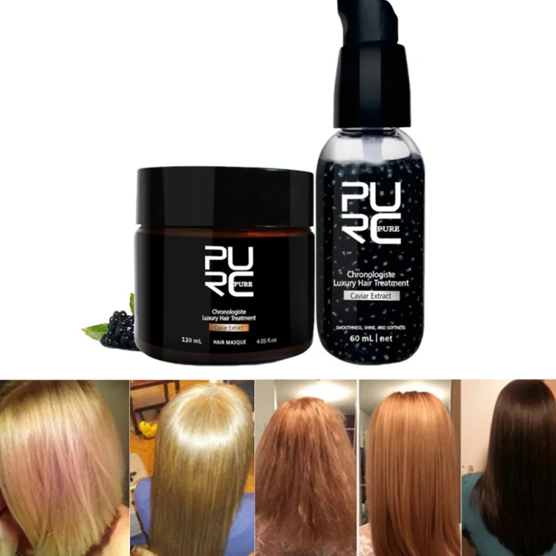 

2Pcs/lot Caviar Extract Luxury Hair Treatment Set 60ml +120ml Make Hair More Soft And Smooth