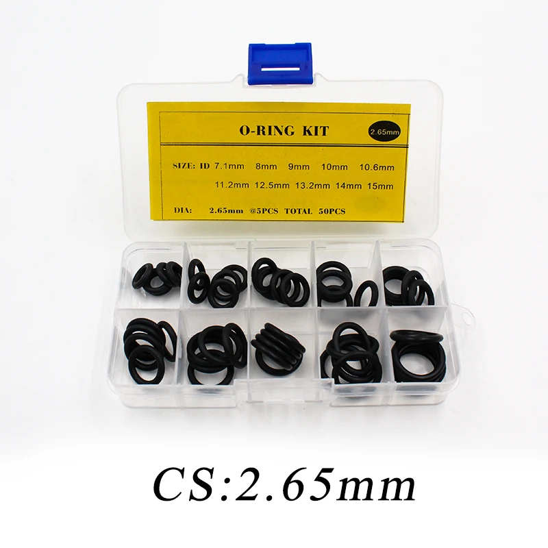 BNB50-2.65mm Толщина 1,5/2/2,5/3/1,8/2,65 мм уплотнительные кольца резиновое уплотнительное кольцо NBR пломбирование уплотнительных кольца не нитриловая шайба комплект уплотнительных колец Ассортимент Комплект Коробка - Цвет: BNB50-2.65mm
