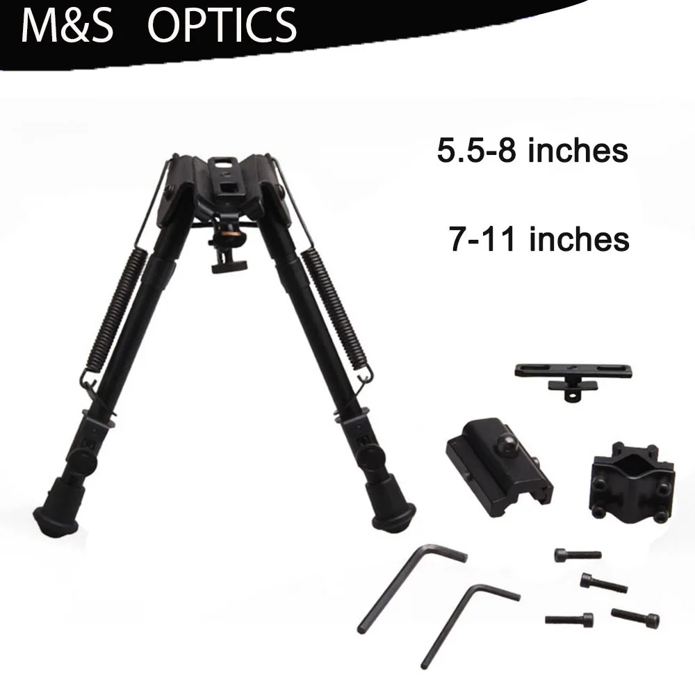 

Tactical 5-8/7-11 inches Compact Spring Return Sniper Hunting Rifle Adjustable Lockable Bipod