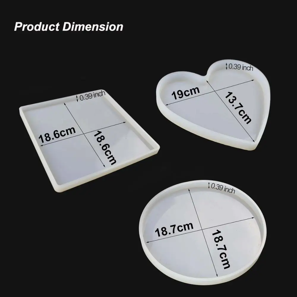 Large Epoxy Resin Mold Silicone Round Square Coaster Molds Polymer Clay For Crafts Jewerly Soap Making Cake Decorating | Дом и сад