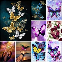 diy butterfly 5d diamond painting cross ctitch kits full square round diamond mosaic embroidery painting wall art home decor