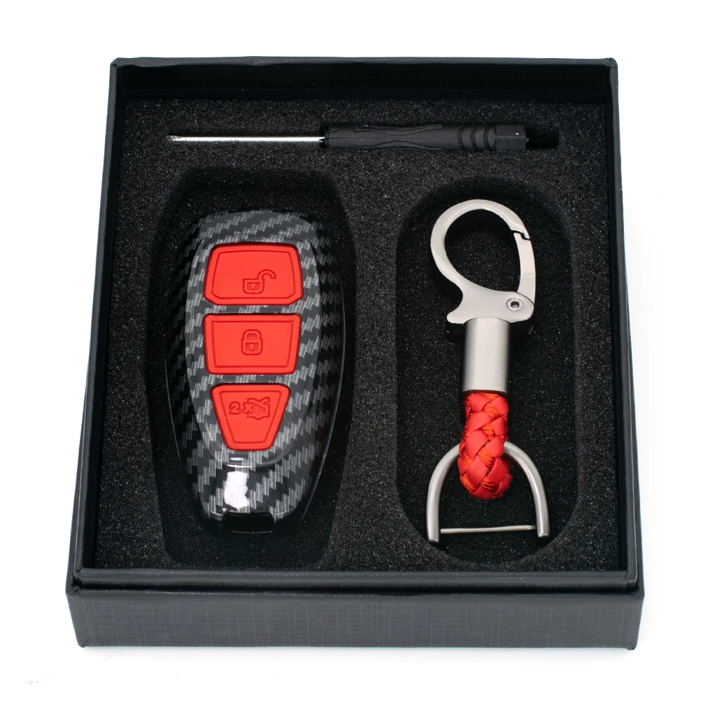 Брелок для дистанционного ключа из углеродного волокна чехол держатель Ford Focus MK3