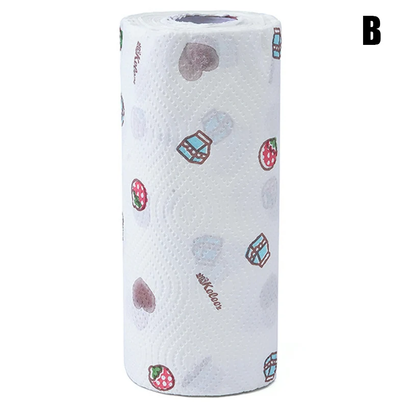 

Disposable Kitchen Tissue Water-absorbing Oil-absorbing Paper Towel Wet Dry Use Printed for Home KG66