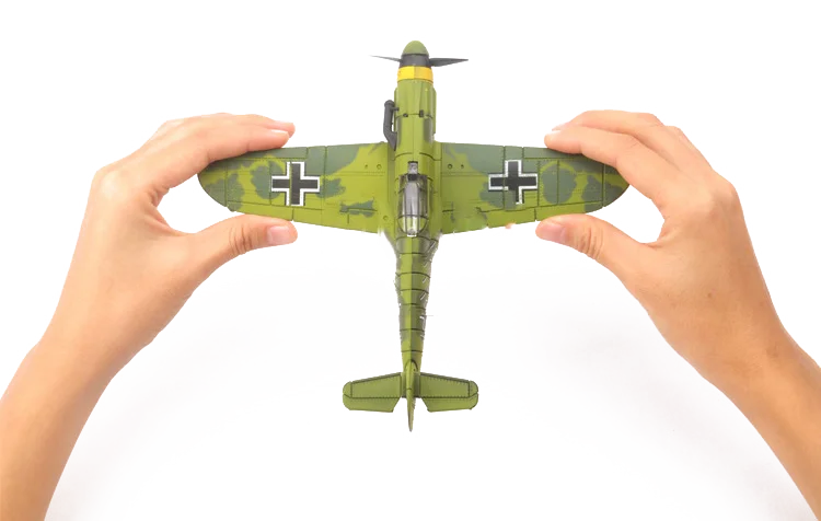 22 см 4D Diy игрушки истребитель сборные блоки Строительная модель самолет военная модель оружия WW2 Германия BF109 Великобритания Ураган истребитель