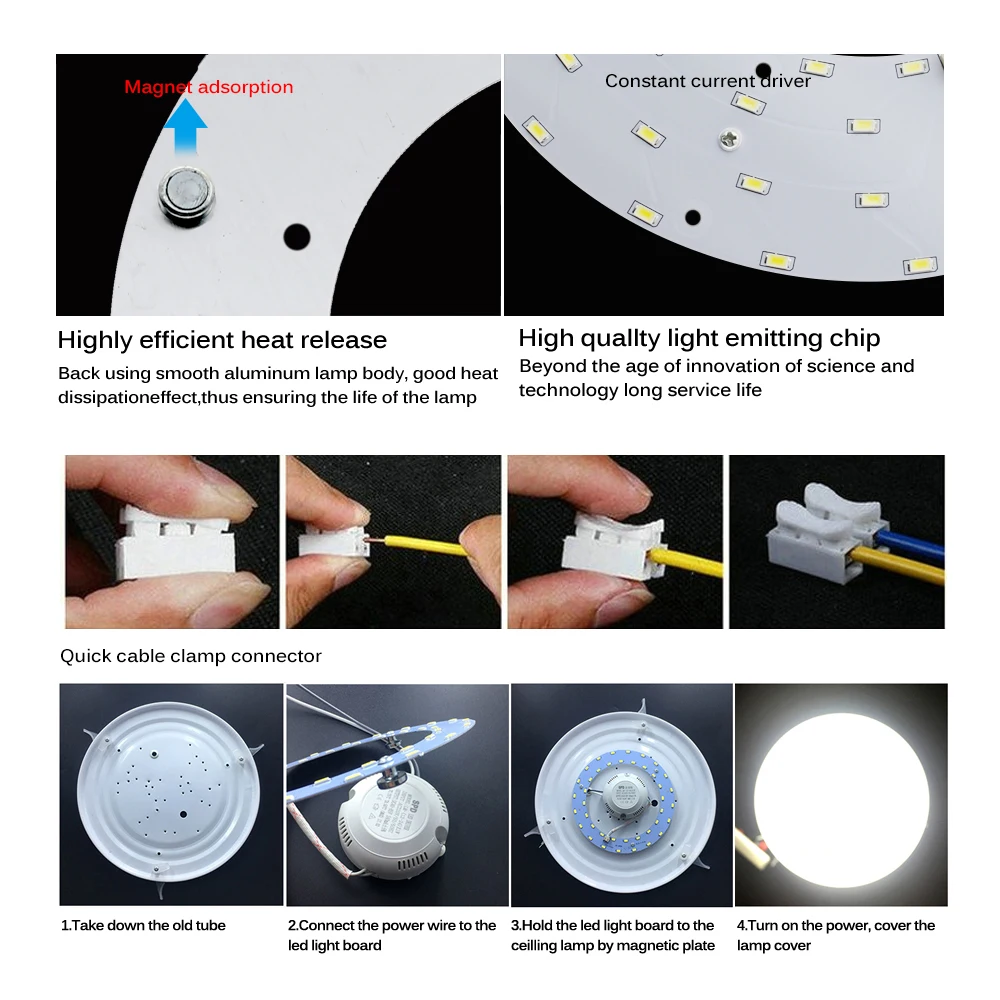 

LED Tube LED Lighting Plate For Ceiling Lamp High Brightness 18W 24W 36W 48W LED Annular Fluorescent Tubes For Living Room