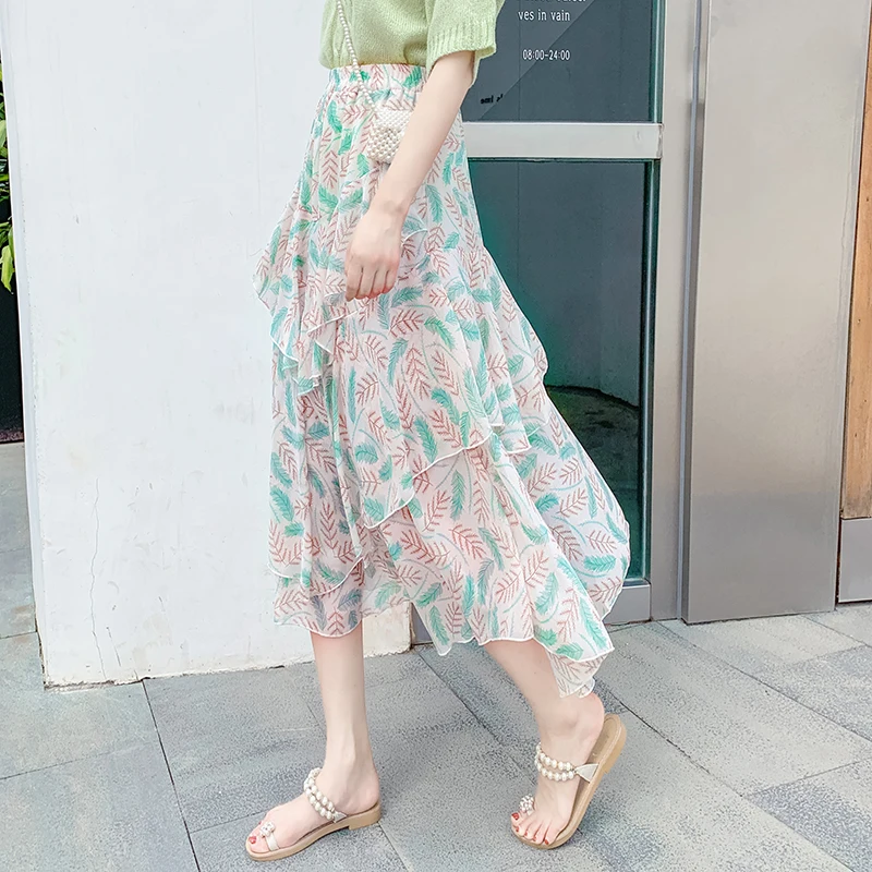 Лето 2019 Женская модная длинная юбка макси асимметричные юбки в стиле бохо