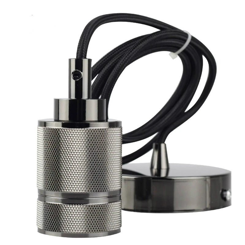 Подвесные светильники E27 в стиле индастриал алюминиевая винтажная лампа черного