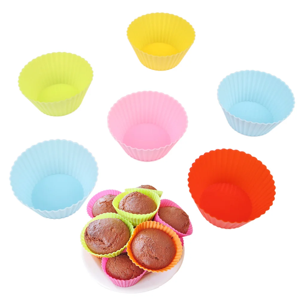 6 шт./лот распродажа многоразовые силиконовые формочки для маффинов тортов