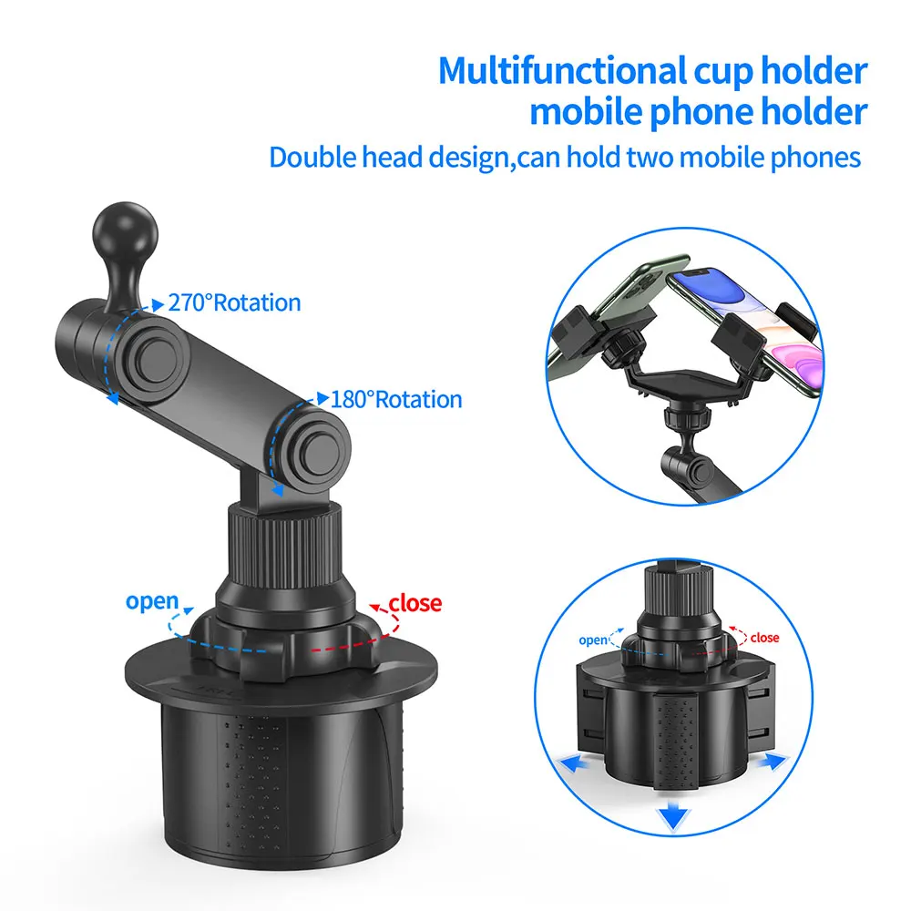 Universal Car Cup Holder Cellphone Mount Stand For Mobile Cell Phones Adjustable Car Cup Phone Mount For Huawei Samsung