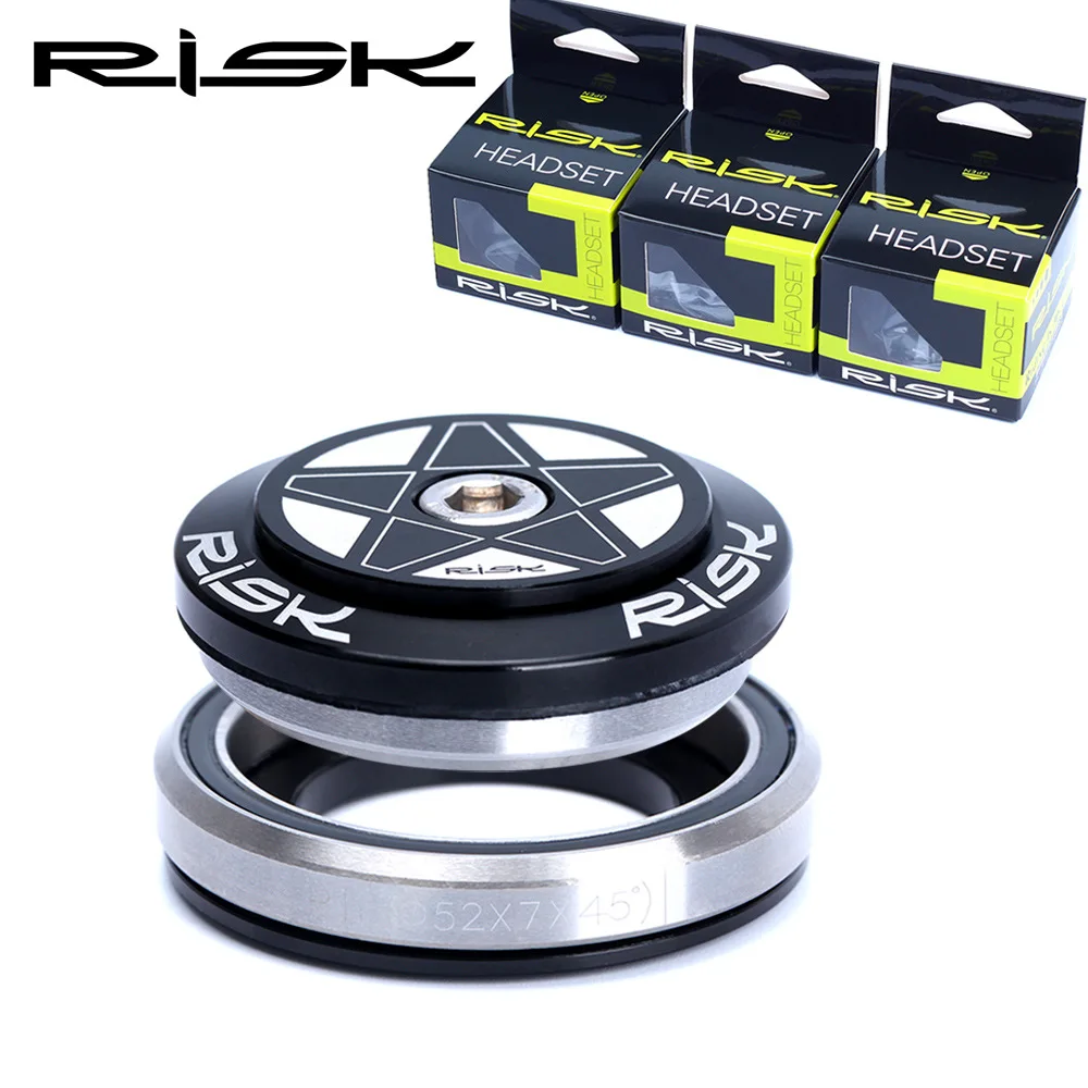 

RISK Headset 41.8/42-52mm Double Bearing Headset Integrated 1 1/2 Tapered straight fork Mountain Road Bike Headset Group MTB