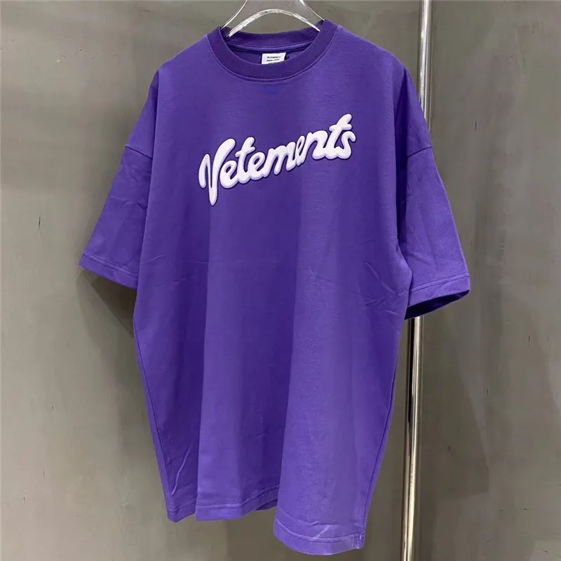 Vetements летние фиолетовые футболки для женщин и мужчин лучшее качество уличная 3D