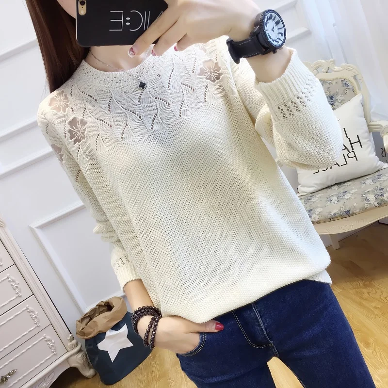 

2020 Sweater Women Sleeve Is Hollow-out Sweater Knitting Render Unlined Upper Garment Loose Big Yards Thin Jacket Languid Lazy