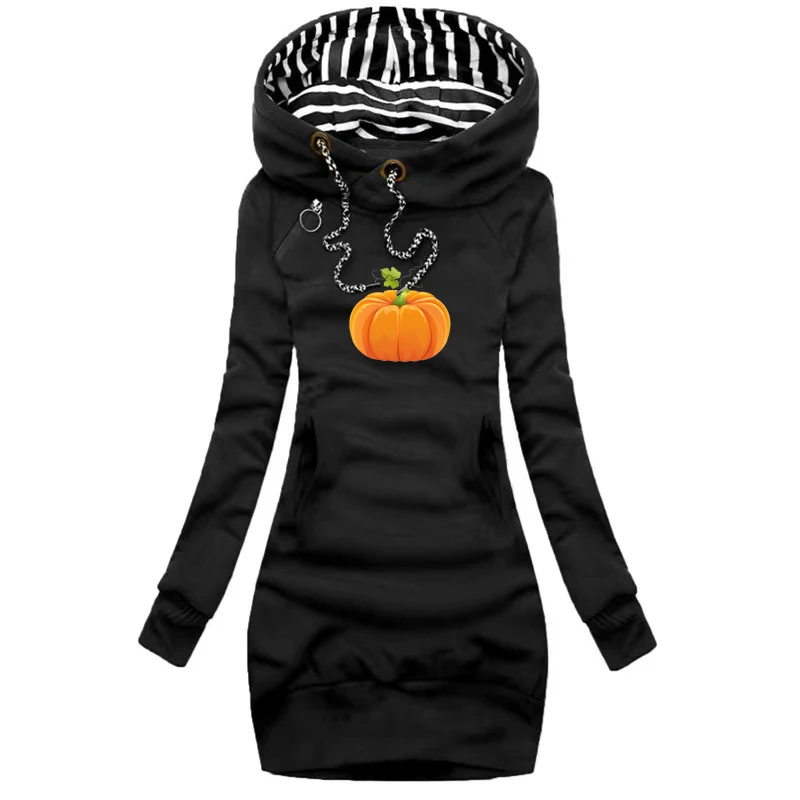 

Autumn and Winter Women Dresses Fashion Long Sleeve Hoodie Dress Casual Hooded Dresses for Women Pullover Dress