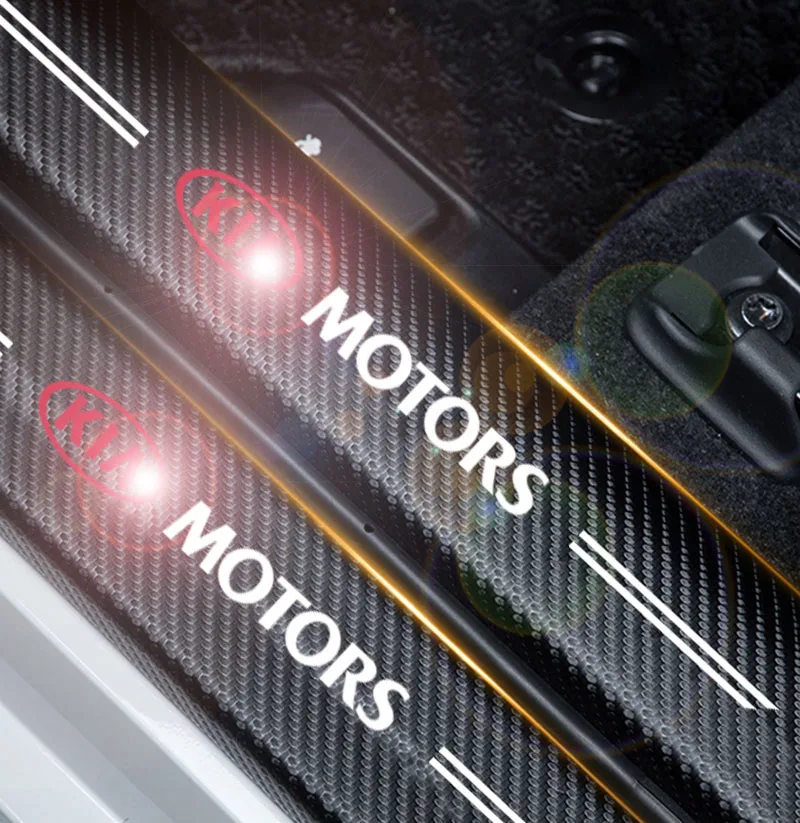 Защитные кожаные виниловые наклейки на пороги автомобиля 4 шт./компл. для KIA K2 K3 K4 K5