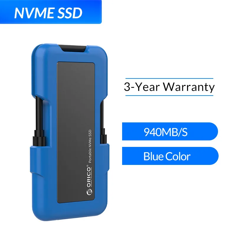 NVME Blue ORICO внешний SSD жесткий диск 1 ТБ SSD 128 ГБ 256 ГБ 512 ГБ M.2 NVME SSD NGFF SSD портативный SSD твердотельный накопитель с USB 3,1 типа C - Цвет: NVME Blue