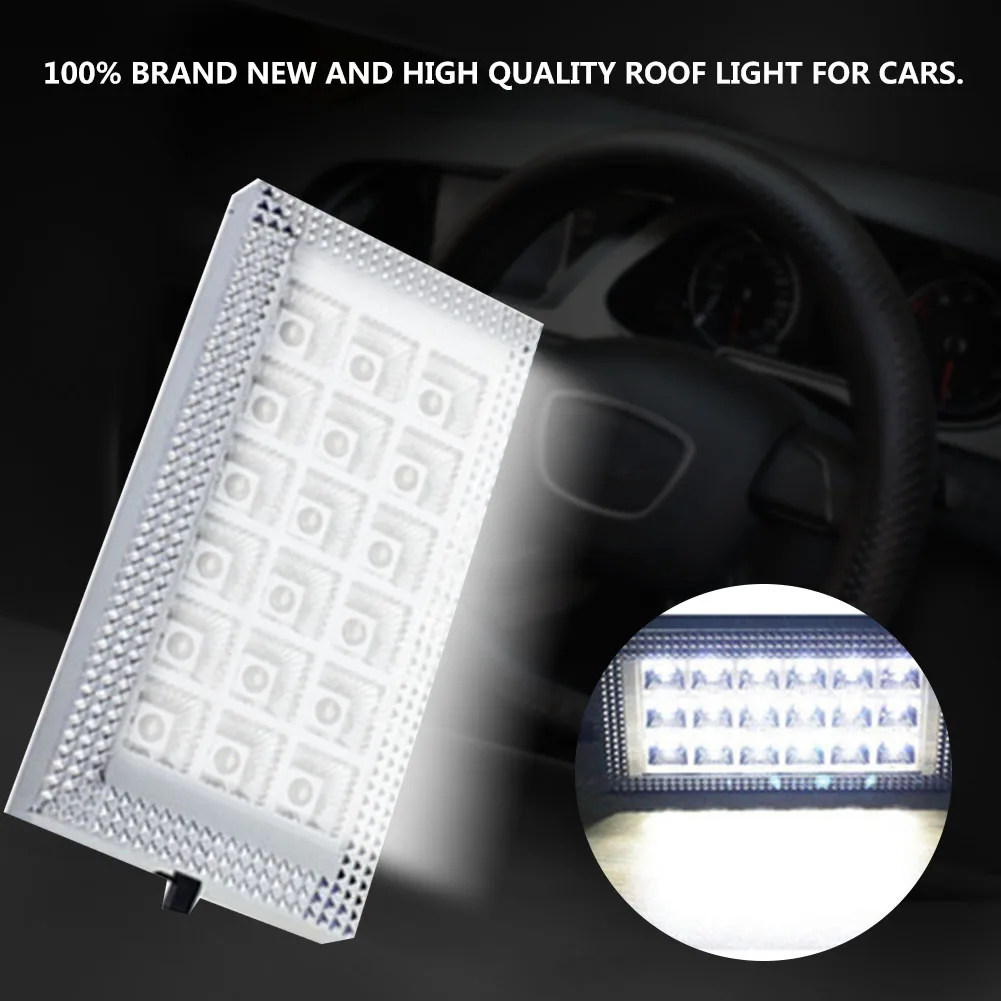 

DC 12V 18 LED Light Lamp - Truck Auto Roof Ceiling Interior Light Lamp White With On/Off Switch For Cars & Taxis