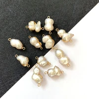 natural freshwater pearl irregular peanut shape double hole linker for diy jewelry making necklace bracelet size 10x15 12x30mm