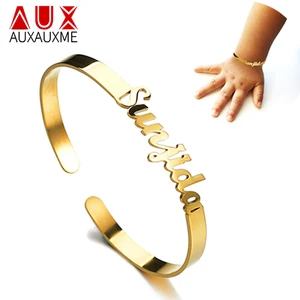 Регулируемый браслет для детей Auxauxme, из нержавеющей стали