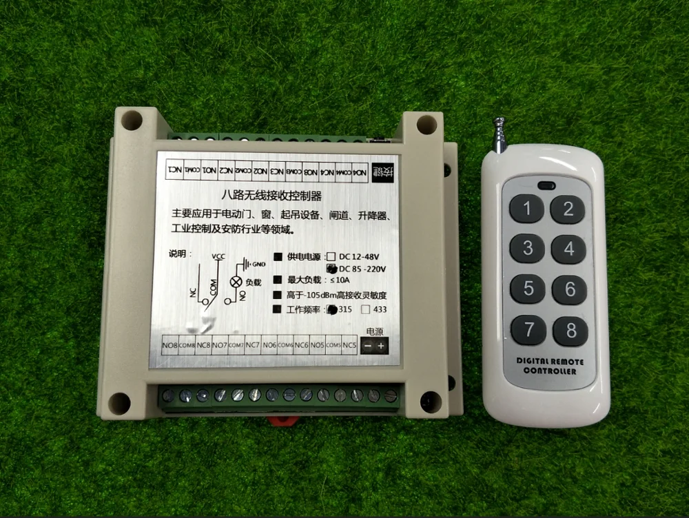 

433 МГц Универсальный AC 110V 220V 10A реле 8CH RF дистанционное управление переключатели приемник и передатчики переключатель включения/выключения ...