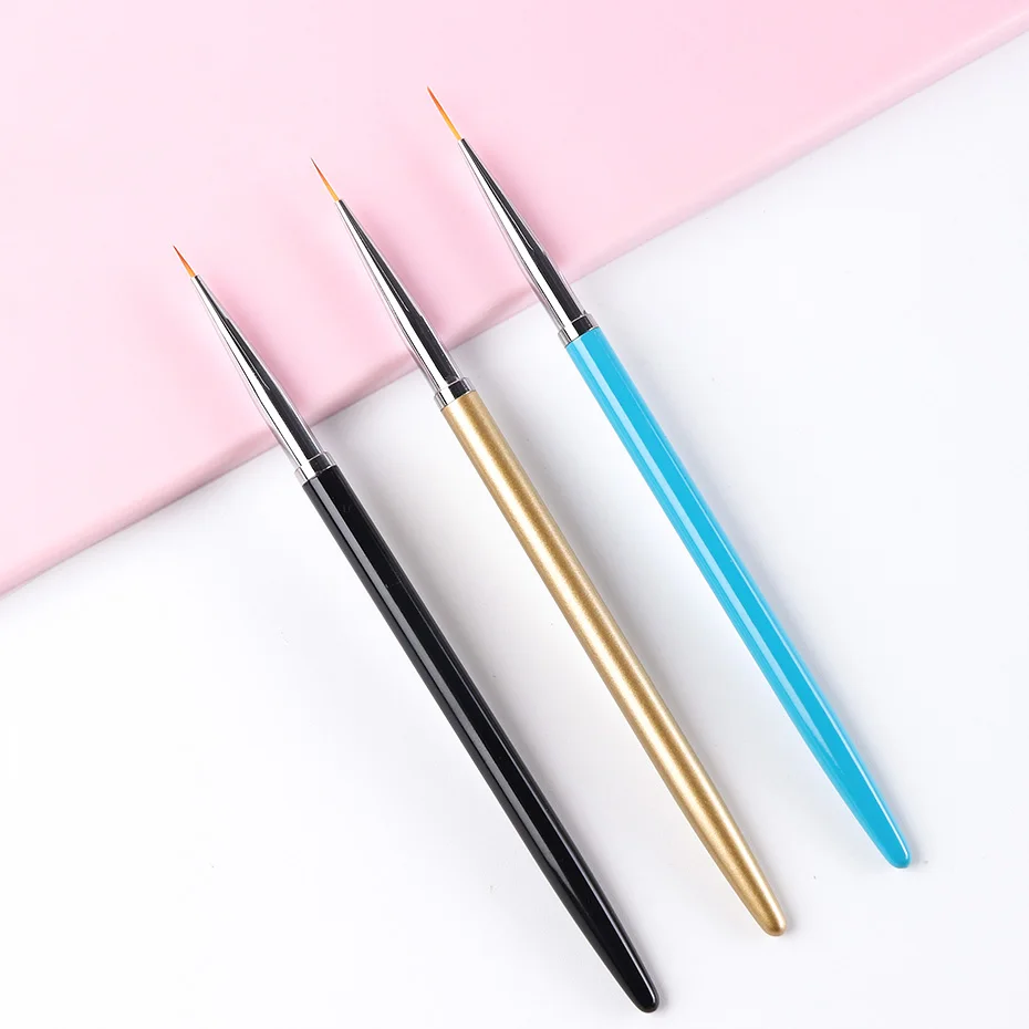 STZ 3pcs Nail Art Brush Set Professional Liner Drawing Brushes For Manicure Painting Pen Acrylic UV Gel Polish Lines Tools#1048
