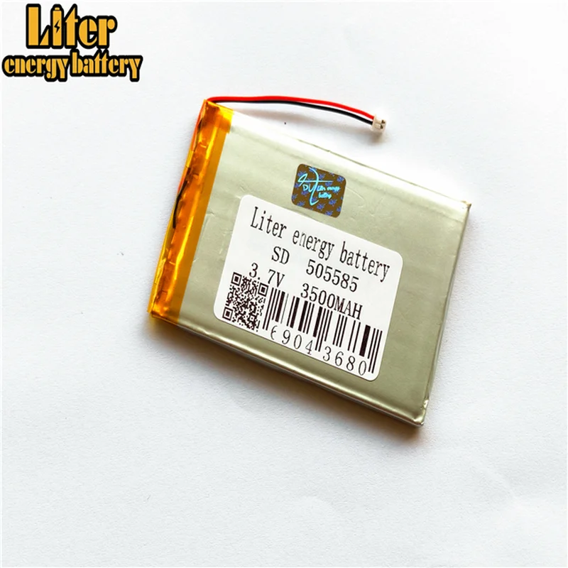 1.25MM 2pin connector 3.7V 3500mah 505585 Rechargeable lipo battery solar li ion polymer lithium with PCM | Электроника