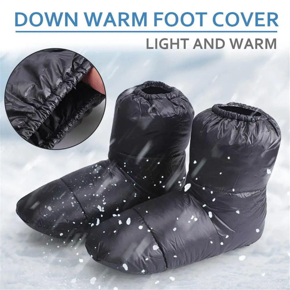 

Winter Heated Down Foot Cover Warm High-top Sock For Outdoor Sports Camping Hiking Home Travel