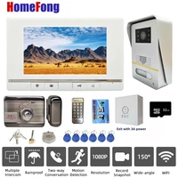 homefong wifi intercom with electronic lock 1080p motion detection wireless tuya smart video door phone for home entry system