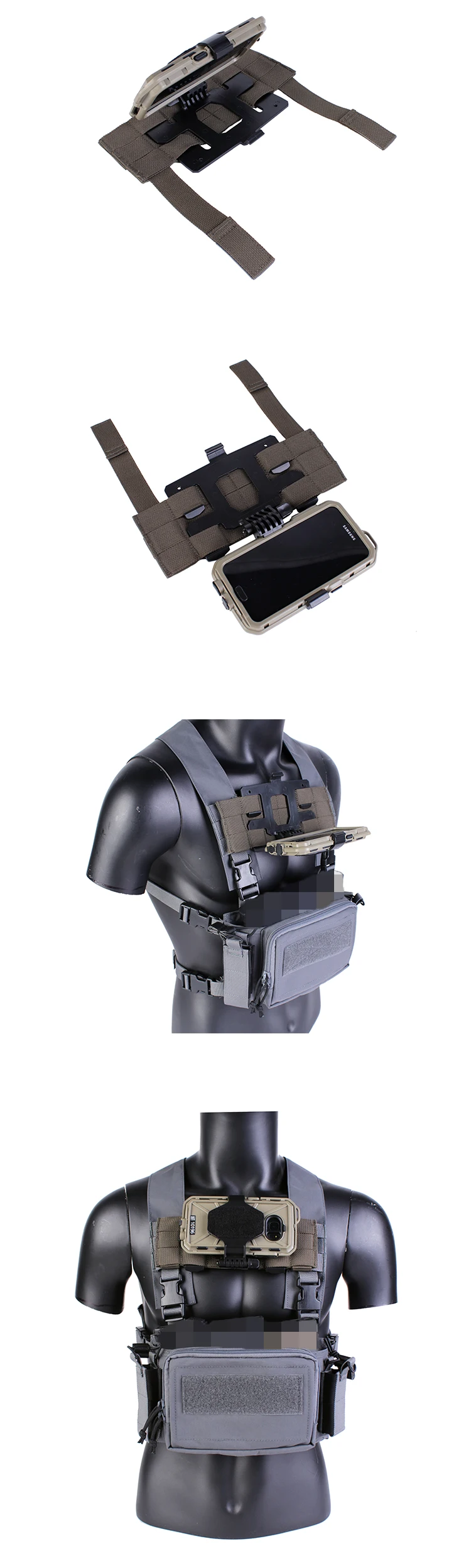 Outdoor D3CRM MK4 MOLLE Chest Front Panel Mobile Phone Shell Platform, Used For Tactical Vest Chest Hanging