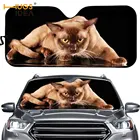 Забавный бирманский круглый кошачий узор INSTANTARTS солнцезащитный козырек для лобового стекла Защита от УФ-лучей для автомобильного интерьера передние солнцезащитные очки 2020