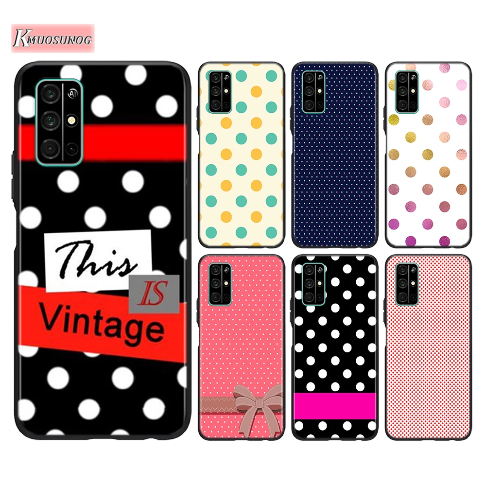 

Black Cover Polka Dots for Huawei Honor 30 20S Pro 10i 9C 9A 9S 9X 8X 10 9 Lite 8 8A 7A Pro Lite Phone Case