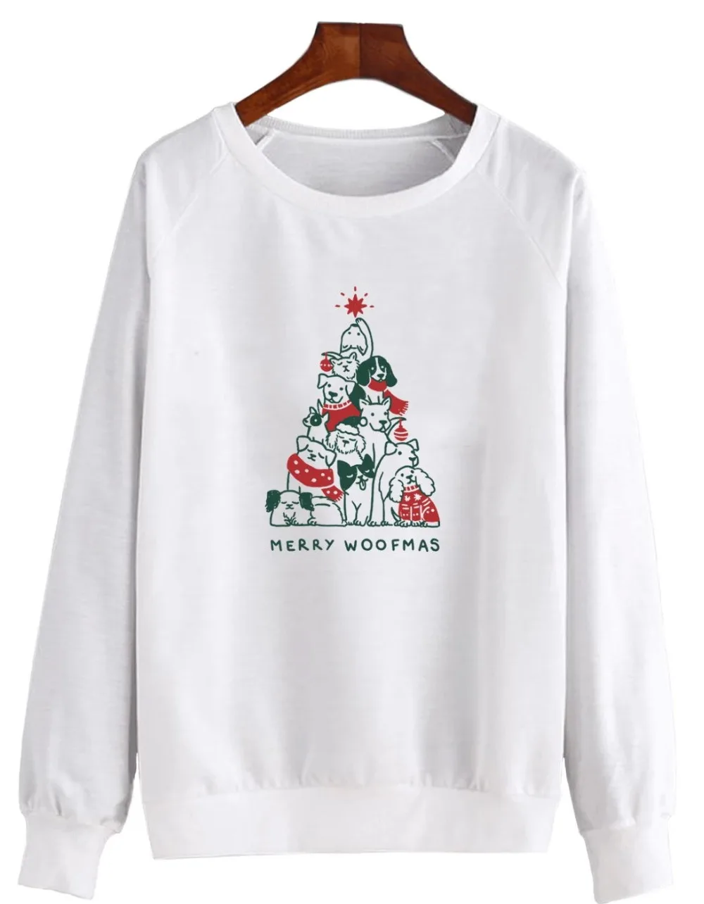 white Унисекс хлопковые Рождественские толстовки с капюшоном Merry Woofmas цветная Толстовка забавные Tumblr с надписью Merry Dog графический пуловер художественные Топы - Цвет: white