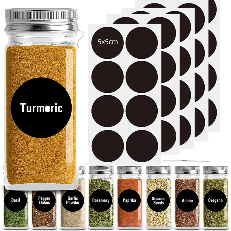 

40 Pcs Chalkboard Blackboard Tags Kitchen Spices Sticker Jar Labels Waterproof Organizer Storage Bottles Personalized Reusable