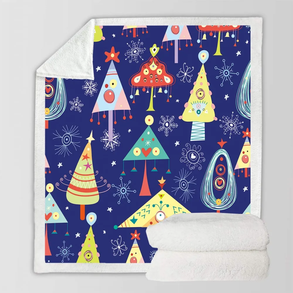 Креативное рождественское одеяло в виде снежинок Холли шерпа плюшевое ТВ теплое