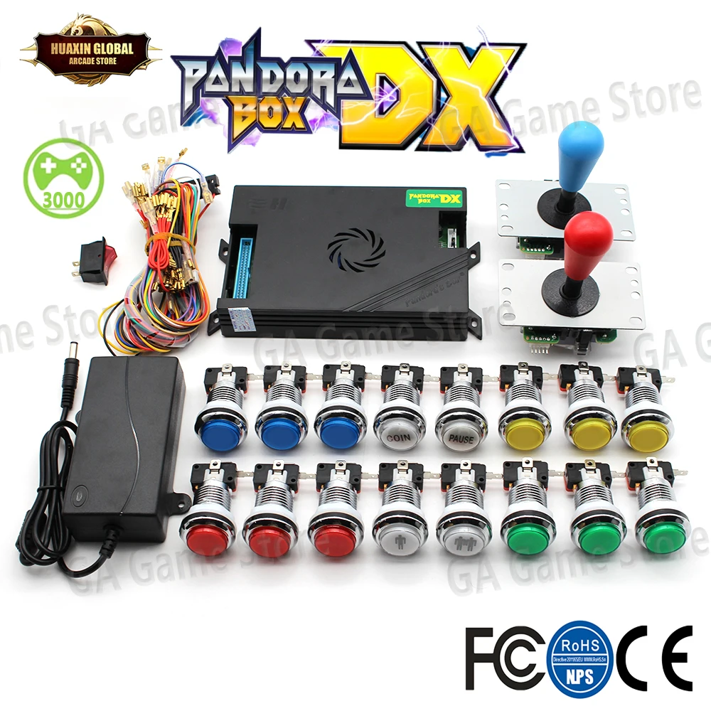 Оригинальный Джойстик SANWA Pandora Box DX 3000 в 1 2 игрока хромиросветодиодный