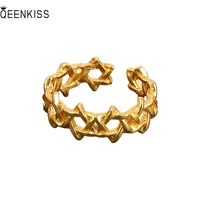 qeenkiss rg6136 jewelry%c2%a0wholesale%c2%a0fashion%c2%a0woman%c2%a0girl%c2%a0birthday%c2%a0wedding gift five pointed star 18kt gold white gold%c2%a0opening ring