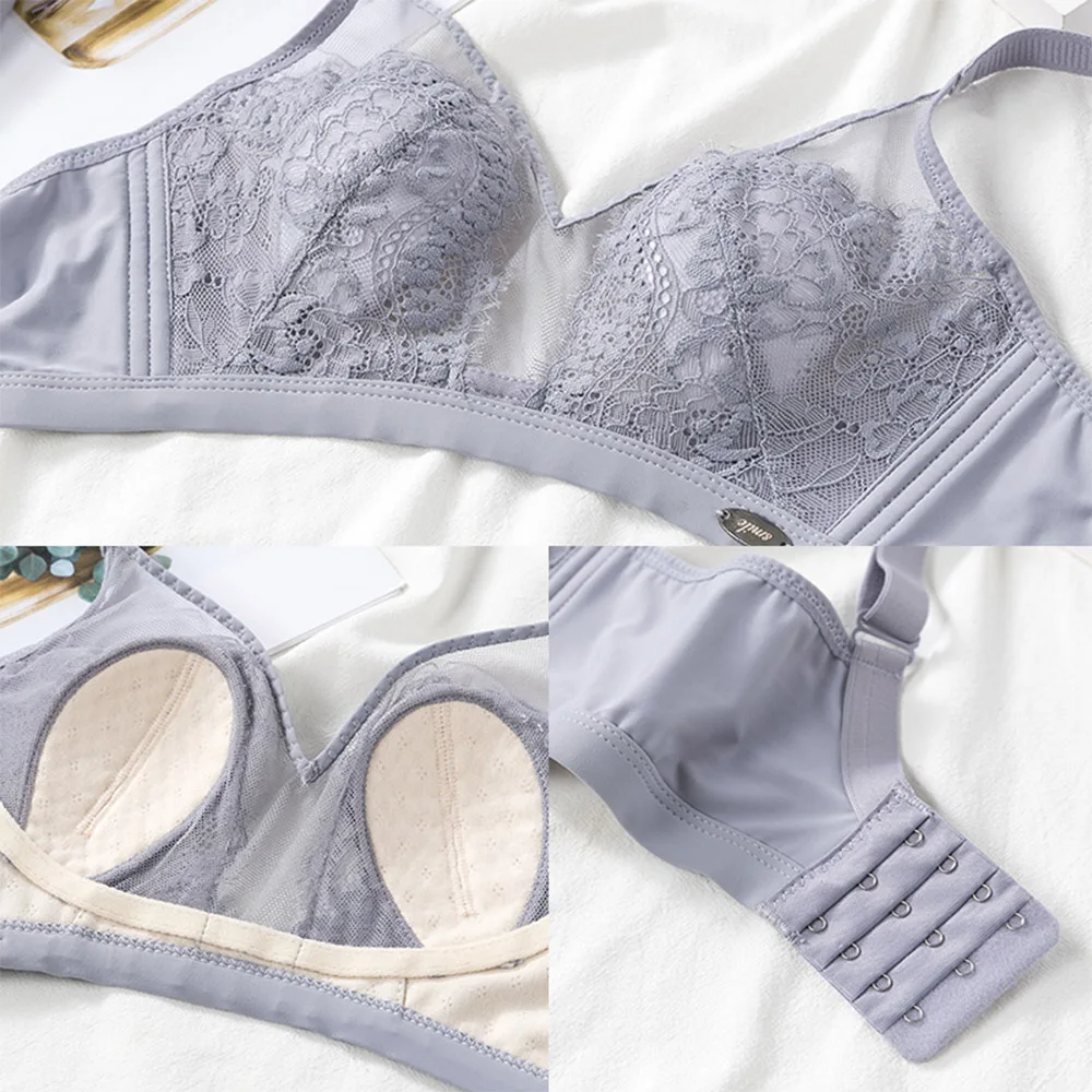 

Elegant Lace Bra For Women Perspective Wire Free Lingerie Ultra-thin Breathable Bralette Ladies Underwear Brassiere Tops