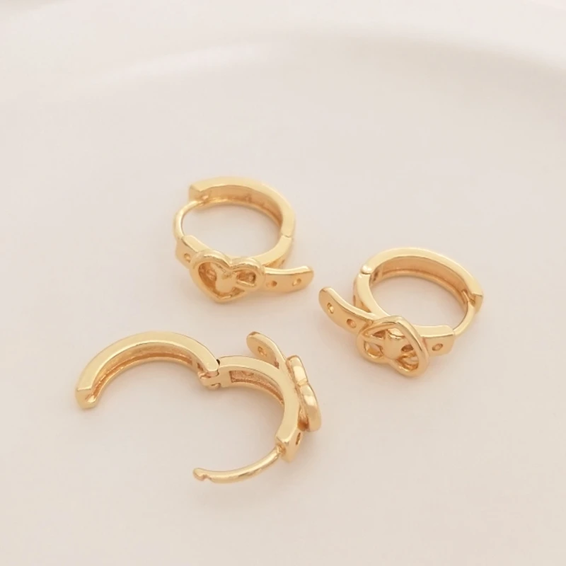 

Strengthen Color Retention 14K True Gold Filled Manual Heart Copper Earring Rings DIY Jewelry