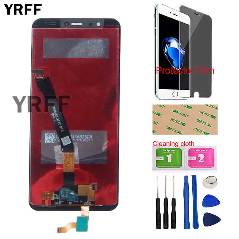 5 65 phone lcd display for huawei p smart touch screen for huawei enjoy 7s digitizer panel sesnor assembly tool protector film free global shipping