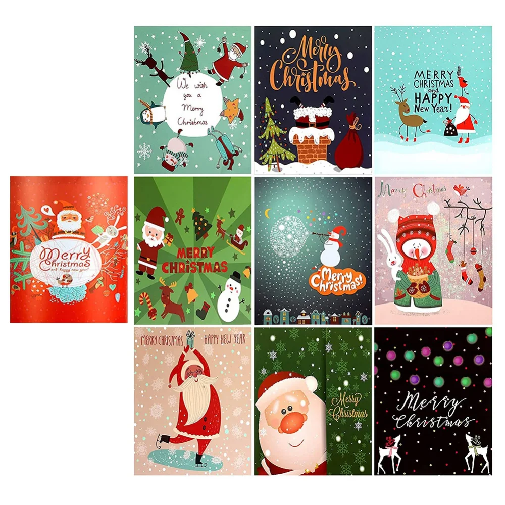 

Merry Christmas Wine Bottle Labels Set Party Holiday Event Decoration Red Wine Bottle Stickers Christmas Cute Decals